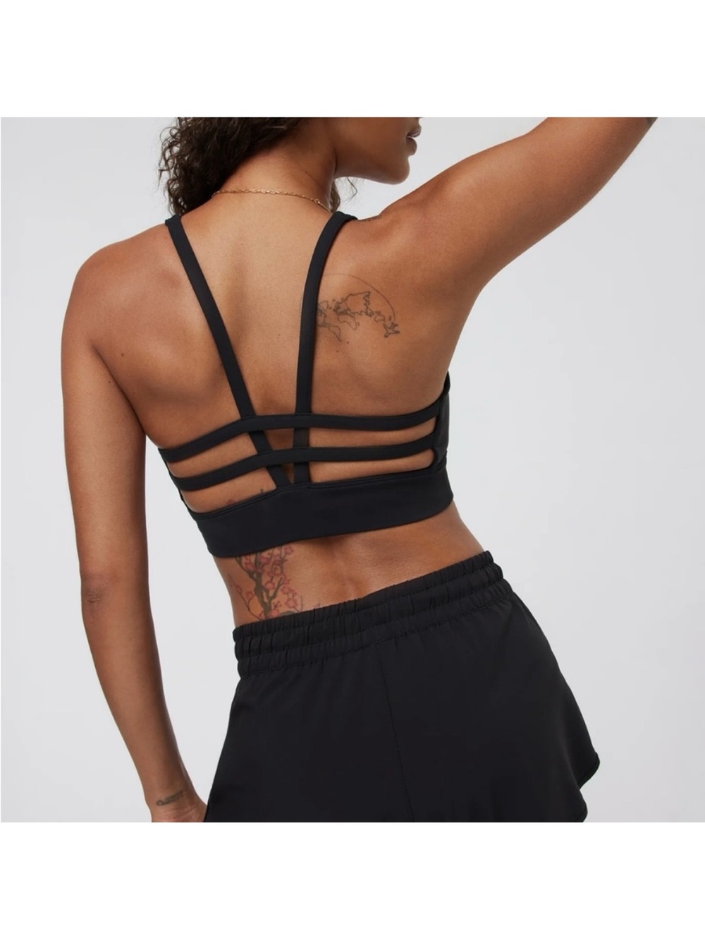 Vuori Black Sports Bra- Yosemite Longline Bra